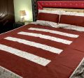 Embroidered Patch Work King Size BedSheet - High Quality - Cotton Satin Double Bedsheet Embroided - Ar Cart. 