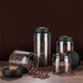 Vacuum Sealed Tank Transparent Glass Coffee Beans Food Storage Jars Household Moisture-proof Air Extraction Airtight Container. 