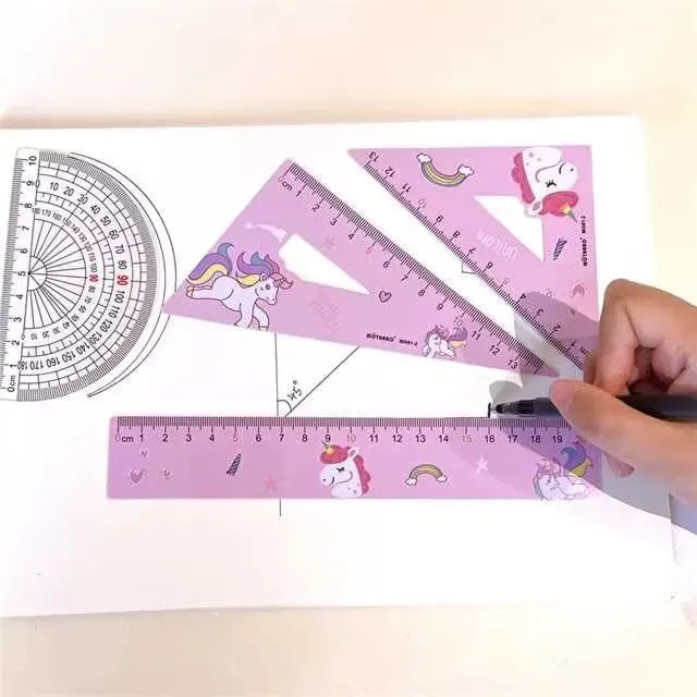 MOTARRO%204%20in%201%20Cute%20Cartoon%20Ruler%20Stationery%20Set%20Multifunctional%20Combination%20Ruler%20Pink%20Triangle%20Protractor%20Drawing%20-%20Image%204