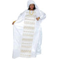 African Dresses For Couples Traditional Bazin Embroidery Dresses Floor Length Dress With Scarf Couple Design.