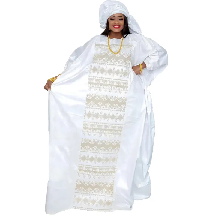 African%20Dresses%20For%20Couples%20Traditional%20%20Bazin%20Embroidery%20Dresses%20Floor%20Length%20Dress%20With%20Scarf%20Couple%20Design%20-%20Image%203