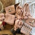 Children Winter Warm Knit Cozy Neckwear Kids Accessory 2025  Child Neck Warmer Kids Girls Light Pink Cartoon Scarf. 