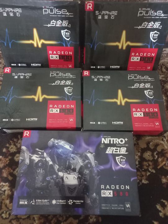 Amd rx 580 8gb l sapphire pulse/nitro with box and 6 months warranty
