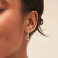 Silvery Dangle Earrings With Shiny Zircon Decor Elegant Minimalist Style Copper Plated Jewelry Daily Casual Gift for Women. 