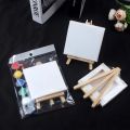 Canvas Paint Set with Paint Tools DIY Painting Kit with Pre-Drawn Canvas + Mini Wooden Stands Kids School Children's Day Gifts. 
