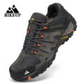 HIKEUP New Arrival Leather Hiking Shoes Wear-resistant Outdoor Sport Men Shoes Lace-Up Mens Climbing Trekking Hunting Sneakers. 