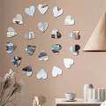 Pack of 20 Aesthetic 3D Heart Mirror Wall Stickers – Minimalist Acrylic Wall Art for Bedroom, Living Room & Home Decor. 