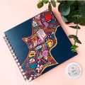 Dark Grey Blue Art Sketchbook Best for Painting & Drawing, Off-white Pages, Size 7.5 x 7.5 inches, 50 thick card sheets. 