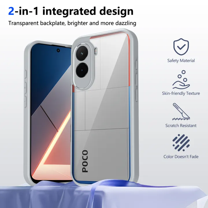For%20%20Poco%20M7%20Plus%205G%20Case%20Air%20Cushion%20Silicone%20TPU%20Bumper%20Clear%20Matte%20Back%20Cover%20Hard%20Phone%20Case%20for%20%20Poco%20M7%20Plus%20-%20Image%202
