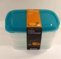 Pack of 3 ,1000ml Boxes Plastic Food Storage Containers, Premium Quality Food Container Box. 