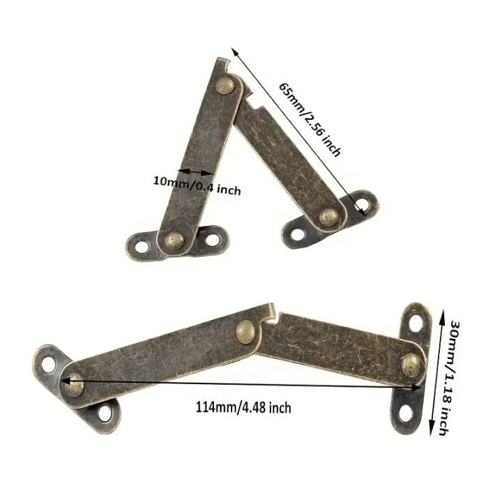 6Pcs%20Rustic%20Bronze%20Folding%20Lid%20Supports%20-%20Durable%20Hinges%20with%20Adjustable%20Stay%20Function%20-%20Cabinets%20-%20Image%202
