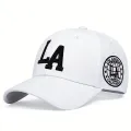 Unisex La Letter Embroidery Baseball Caps Spring and Autumn Outdoor Adjustable Casual Hats Sunscreen Hat. 