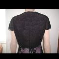 women's crop shimmery waist coat cardigan black. 