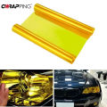 Golden Yellow Light  PVC Car Headlights Taillight Film Fog Stretchable Auto Taillight Tint Stickers Auto Light Film Car Styling. 