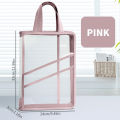 HUAJIE PVC Transparent File Bag, L-Shaped Zipper Document Organizer, Subject Classification Exam Paper Storage Tote for Students. 