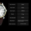 WINNER Fashion Business Mechanical Watches Date Display Minimalist Automatic Watch for Men Casual Brown Leather Strap Wristwatch.