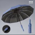 High Quality Auto-Folding Wooden Handle Umbrella 12-Rib
Reinforced Dual-Use Windproof Large Sun Rain
Umbrella Men and Women. 