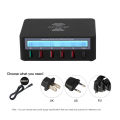 Smart Charging Station with 6 Ports LCD USB Charging Dock Wireless Charger of Universal Compatibility Charging Station. 