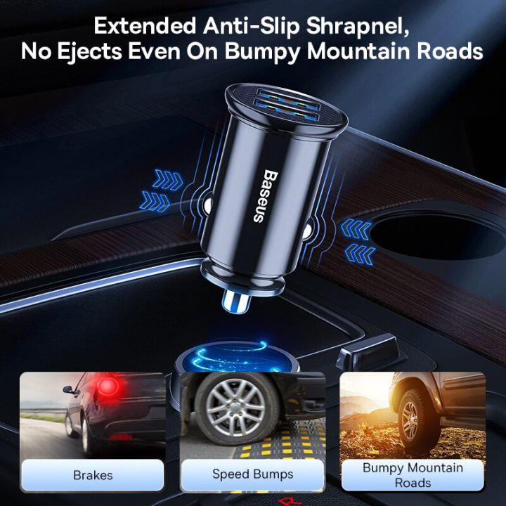 Baseus%2030W%20USB%20Car%20Charger%20Quick%20Charge%204.0%203.0%20FCP%20SCP%20USB%20PD%20For%20%20iPhone%2012%2013%2014%20Pro%20Fast%20Charging%20Car%20Phone%20Charger%20-%20Image%206
