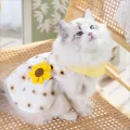 Pet Clothes Cat Puppy Princess Dress Striped Plaid Dresses with Bow for Cats Summer Kitten Dog Sphynx Clothing. 
