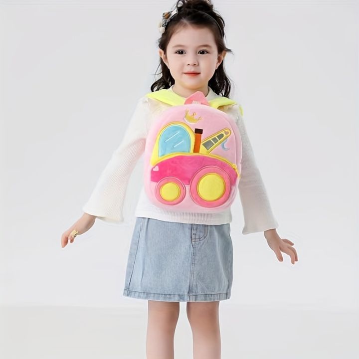 Cartoon%20Plush%20Kid%20Backpack%20Engineering%20Vehicles%20Kindergarten%20Schoolbag%20Baby%20Toddler%20Backpack%203D%20Excavator%20Tractor%20Backpack%20-%20Image%204