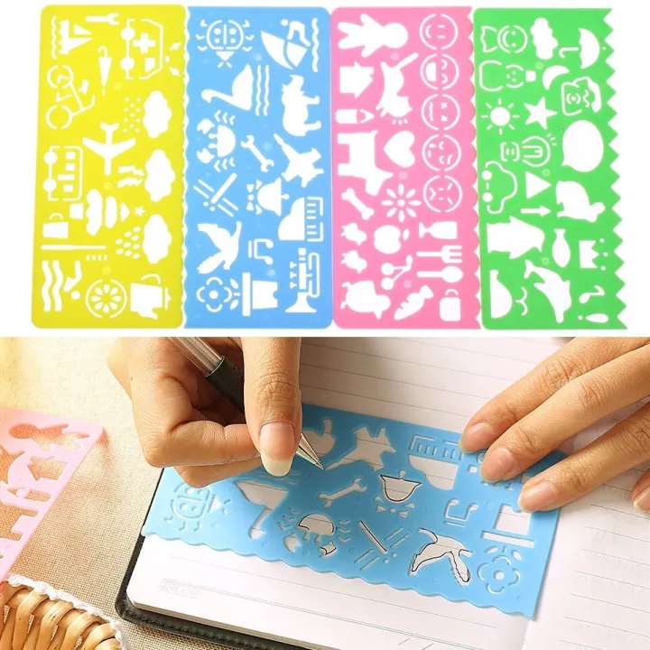 Ruler%20drawing%20pack%20of%204%20pieces%20ruler%20drawing%20pattern%20ruler%20stencil%20ruler%20template%20drawing%20sheet%20template%20drawing%20template%20-%20Image%204