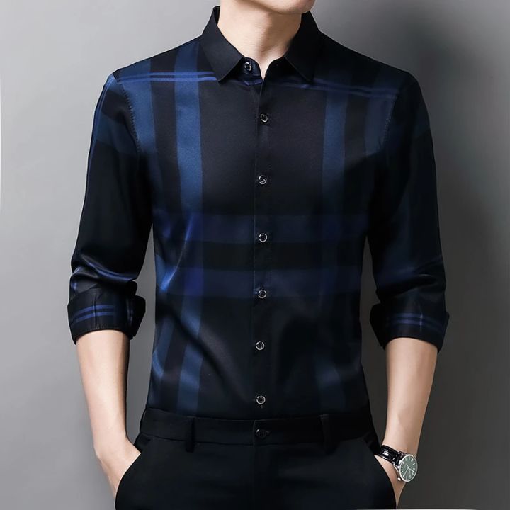New%20Men's%20Casual%20Printed%20Long%20Sleeved%20Lapel%20Shirt%20for%20Spring%20and%20Autumn%20Fashion%20Comfortable%20Wrinkle%20Free%20Top%20Without%20Ironing%20-%20Image%203