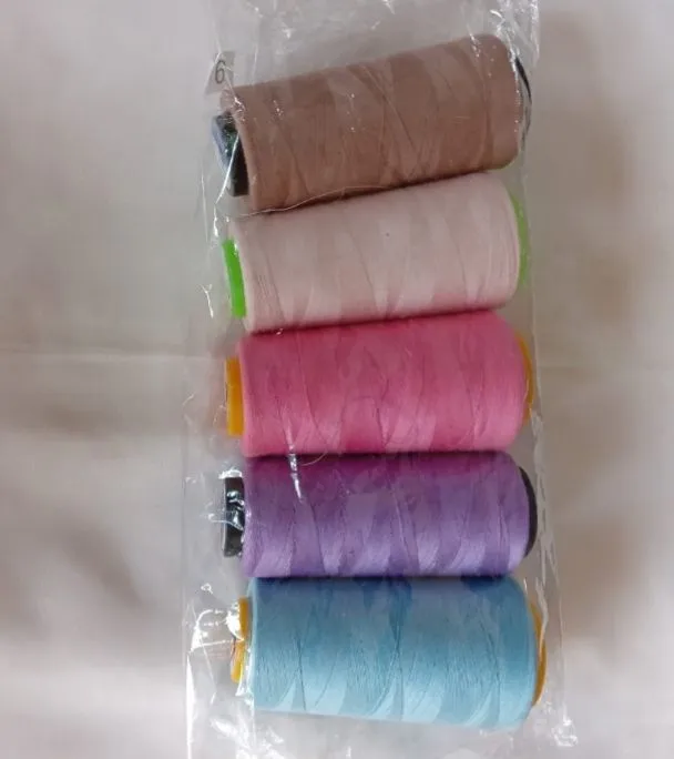 polyester sewing thread set 2500m (5pcs)multicolor