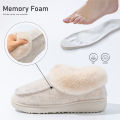 Platform Slippers Women Wedge Memory Foam TPR Non Slip Sole Warm Fuzzy Winter Durable Bedroom Shoes Cozy Comfort.