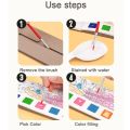 Kids Portable Watercolor Painting Book Paint With Water Brush Gouachi Graffiti Picture Coloring Drawing 12 sheets. 
