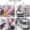 Silicone Dish Washing Kitchen Hand Gloves 1 pairs (2 pcs). 