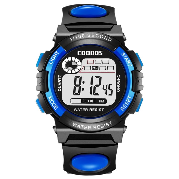 COOBOS Brand Children Watch Sports Digital Watch for Kids Boys Girls Student 30M Waterproof Multifunctional LED Wristwatch