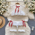 Girls Cute Japanese JK Uniform Mini Checkered Strap Skirt Off Shoulder High Waist Elastic Cosplay Dress Hot Sweet Pajama.