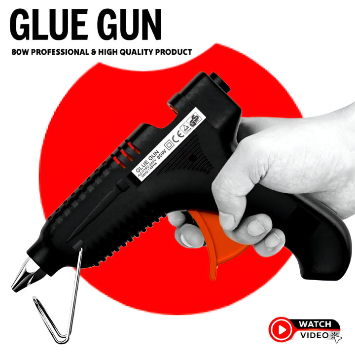 Professional Hot Melt Glue Gun 80W | Ultra Fast Heating High Precision Trigger Control Strong & Durable Body | Perfect for Wood Plastic Metal Crafts & DIY Projects