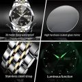 Olev,es Luxurious Formal Fashionable Look Cutting Edge Glass Day and Date Facilities Stainless Steel Chain Strap Men's Watch.