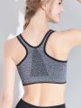 Fitness sports underwear large size front zipper sports chest breathless steel ring running vest yoga running sports underwear. 