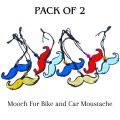 Mooch Moustache Pendant Keychain for Bike and Car Golden Black Stainless Steel Adjustable Chain. 