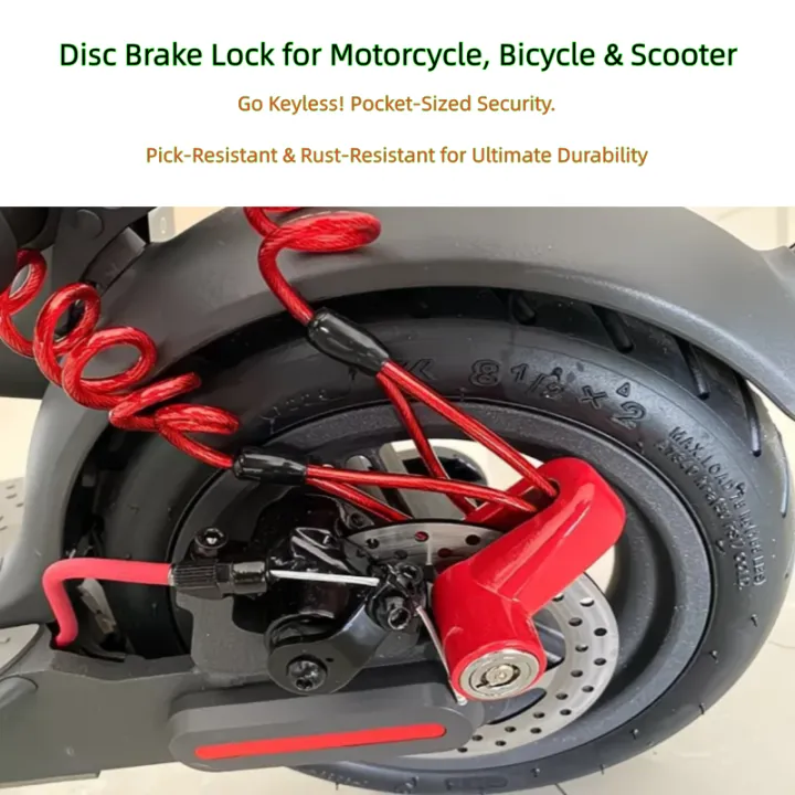 Anti-Theft Motorcycle Disc Brake Lock | Heavy-Duty Wheel Lock for ...
