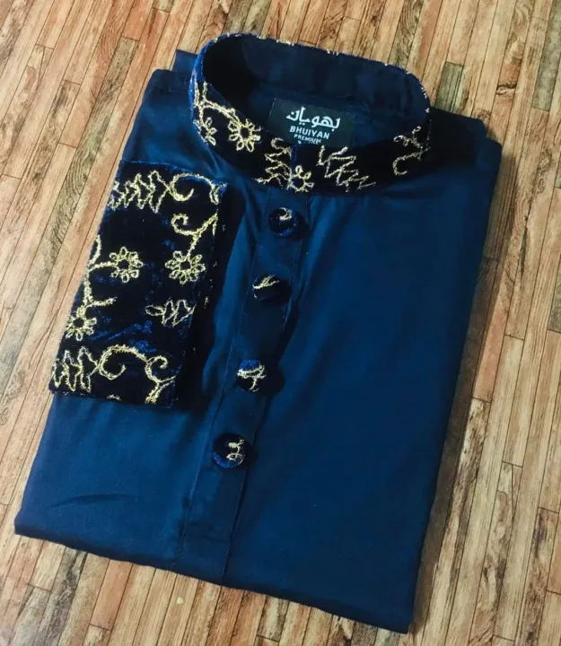Black%20diamond%20new%20premium%20panjabi%20semilong%20fasionable%20cotton%20panjabi%20-%20Image%203