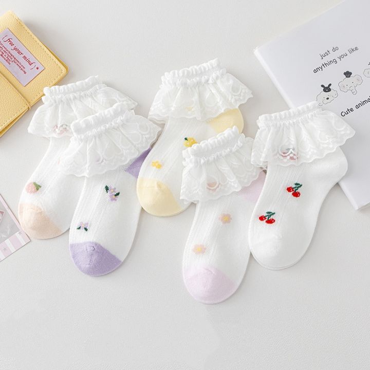 5Pairs/Set%20Children's%20Cotton%20Boneless%20Socks%20Princess%20Lace%20Ruffle%20Mesh%20Breathable%20Socks%20Kids%20Printed%20Dance%20Short%20Sock%201-15%20Years%20-%20Image%204