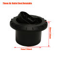 60mm / 75mm / 90mm Diesel Heater Duct Ducting Air Vent Outlet Flat Round Rotatable Connector Black For Car Truck VAN Camper.