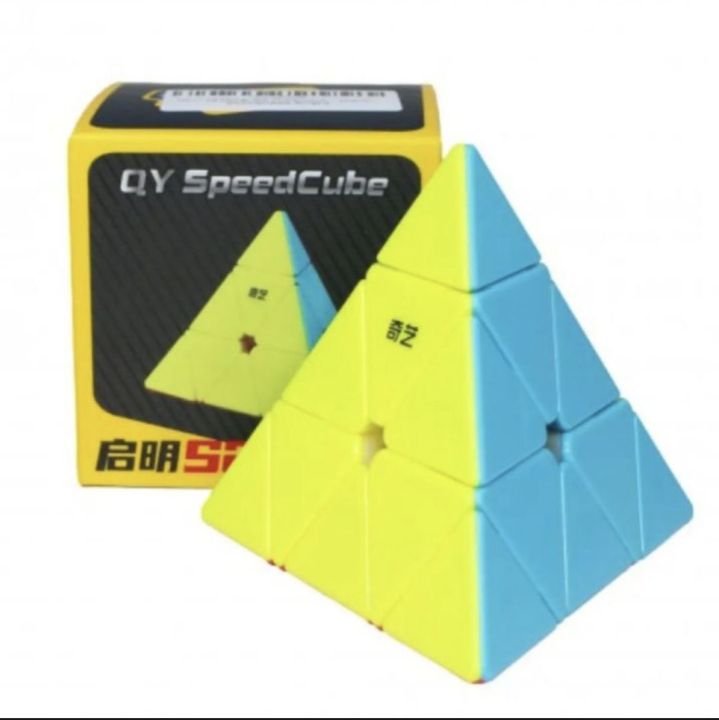 Pyramid Speed Cube, 3X3X3 Qiming Pyramid Speed Cube Triangle Cube Puzzle Magic Cube (Stickerless)