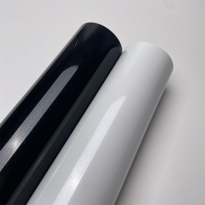 Premium Bright Sparkle Gloss Metallic Black White Car Vinyl Wrap Film Stickers Waterproof Vehicle Motorcycle Bicycle Decoration