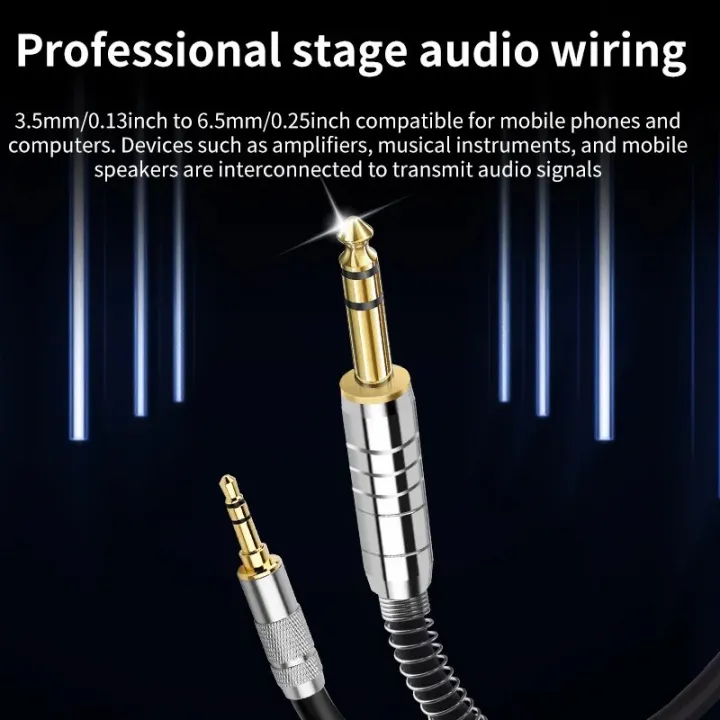 Gold%20Plated%20Aux%20Adapter%20Cable,%203.5mm%20to%206.35%20Mm,%203.5%20Jack%20to%206.5%20Jack,%20Male%20to%20Male,%20Audio%20to%20Amplifier%20Cable%20-%20Image%206