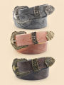 Western Style Printed Solid Color Pu Belt Buckle, Retro Casual Women's Belt, Classic Jeans Decorative Belt. 