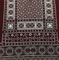 Pakistani Sindhi Ajrak Handmade Cotton Block Print Men's Winter Scarf | Cultural Shawl | Summer Clothes | Gift for Her Him. 