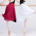 Women Ballet  Skirts Dance Wrap Skirt Chiffon Ballet Long Skirt 2 Layers Dance Skirts Adults Classical Dancewear. 