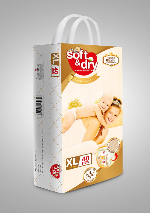 Soft & Dry Ultrathin Diaper XL 40 Pcs (+15 kg)