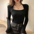 Zoki Women Pullover Sweater Autumn Long Sleeve Pullover Basic Top Fashion Elastic Female Winter Solid Knitted Jumper. 