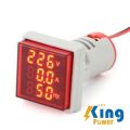3 In 1 VOLT AMP Hz Meter Panel Mount 22mm Square Panel 3 in 1 AC 60-500V 0-100A 20-75Hz LED Digital Display Voltage Volt Current Ampere Amp Frequency Hertz Hz Meter Indicator Lights Multi meter. 